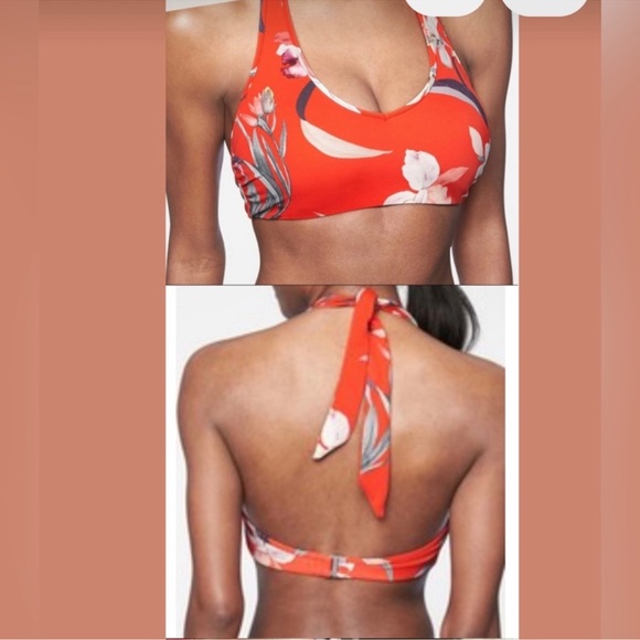 Athleta Other - Athleta Waimea Plunge Bikini Top Women's Size L Swimsuit Floral Padded